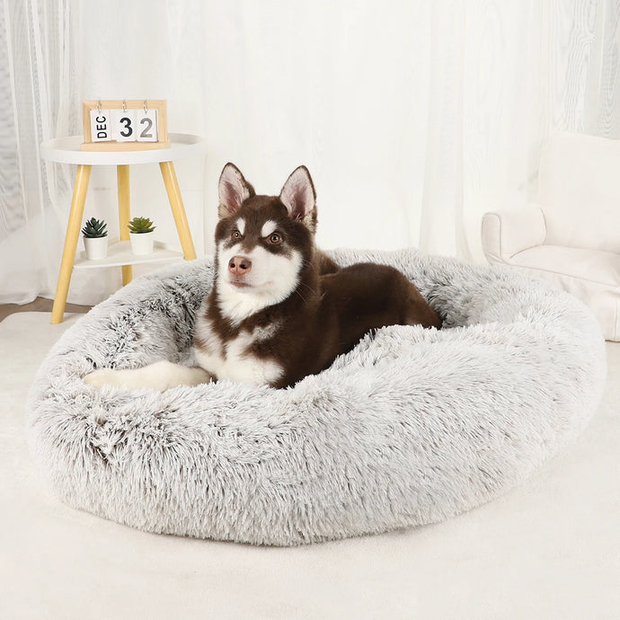 Donut dog bed therapeutic calm dog bed. Round soft dog bed 