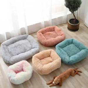 Rectangle Plush Dog Bed S-L Dogs - ZuriRose & Co LLC